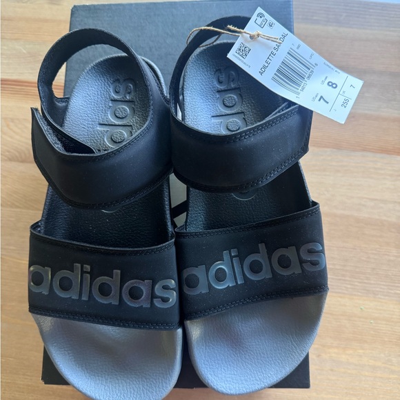 adidas Shoes - NIB*Adidas Adilette Sandal Adjustable straps Black & Gray M7.5 or W8.5 Unisex